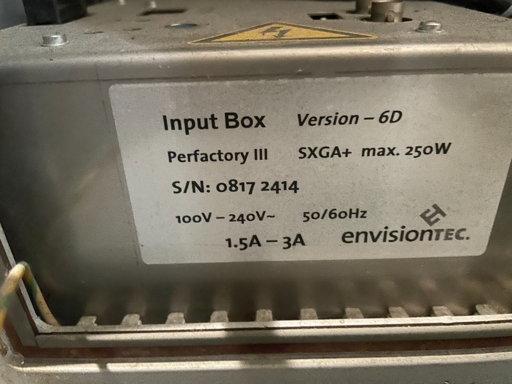 Used Envisiontec Perfactory III SXGA+ Version 6D 3D Printer