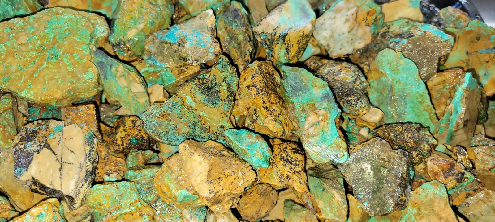 Natural Turquoise Rough Blue Silver Mine, Lone Mountain District NV - Half Pound