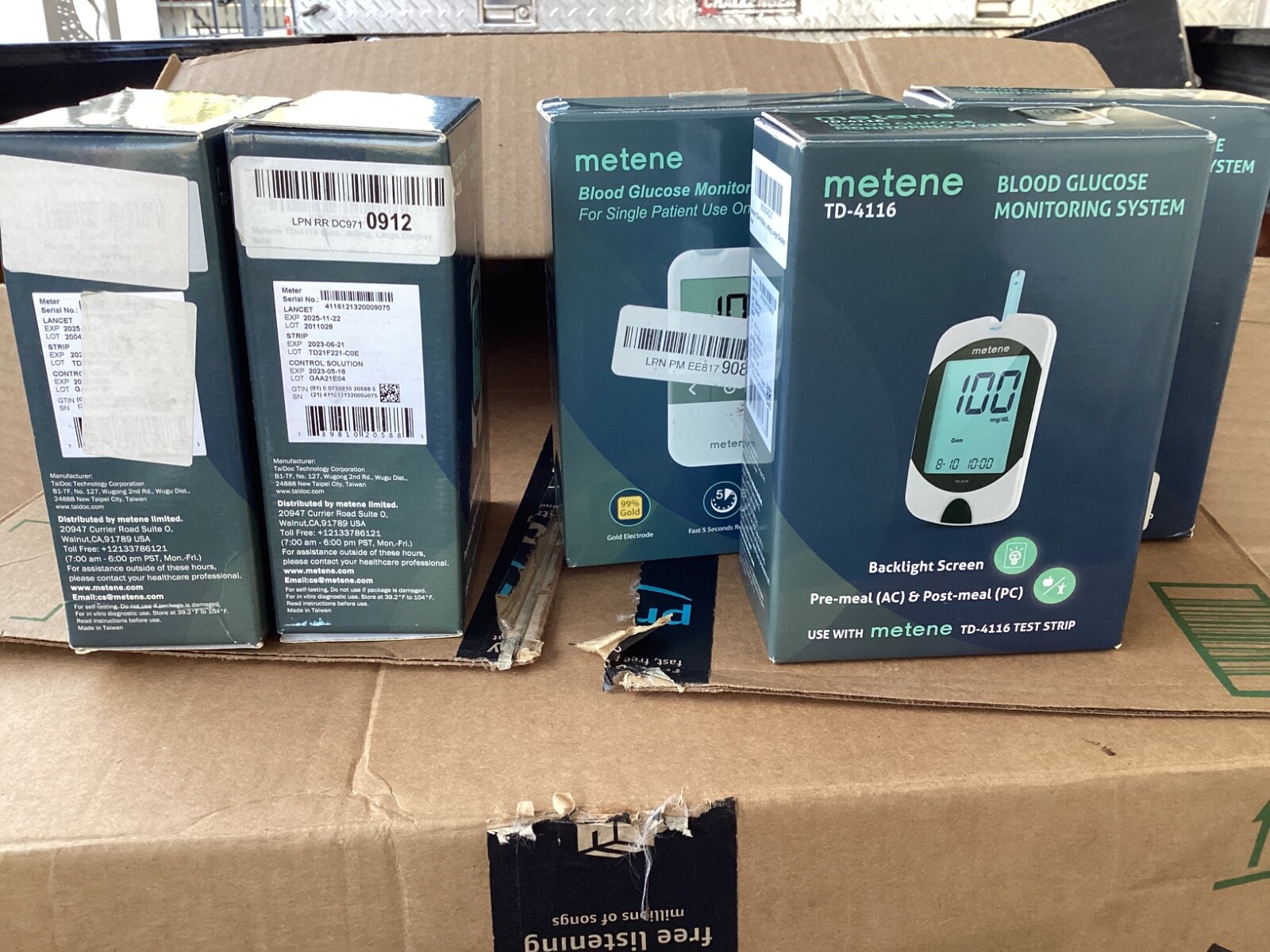 Metene TD-4116 Blood Glucose Monitoring System 450 Memory Sets 100 testing strip