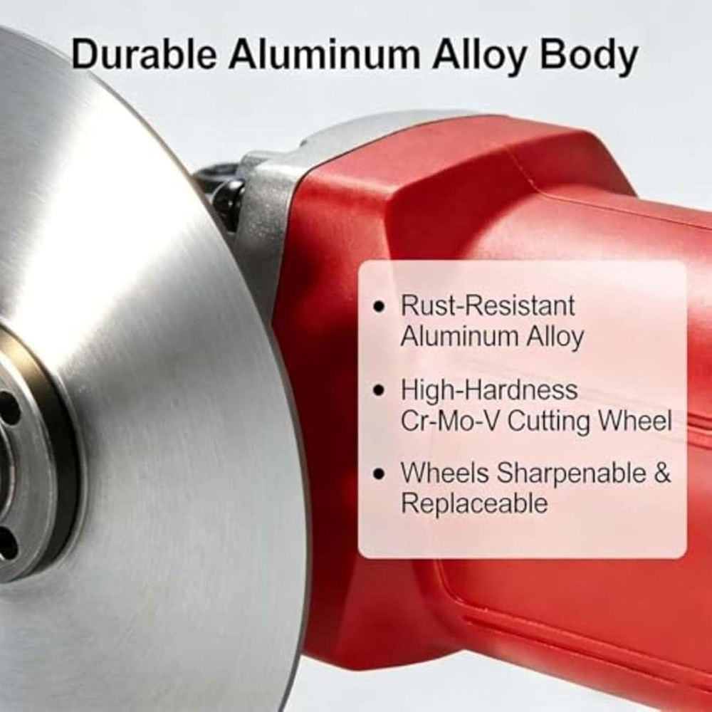 Sheet Metal Cutter - Heavy Duty Hand Pull Tool, Double Wheel Slitter, Adjustable