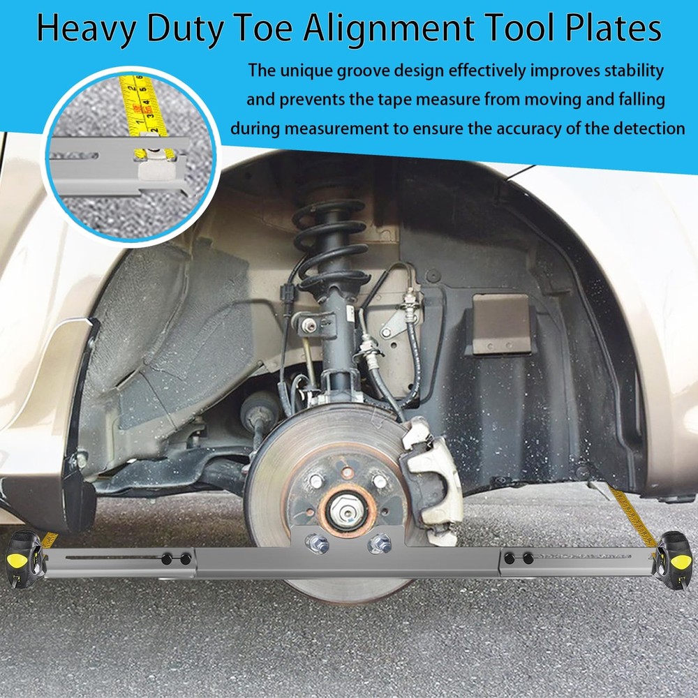 Ertuohg Wheel Alignment Tool Plates, Stainless Steel Toe Silver