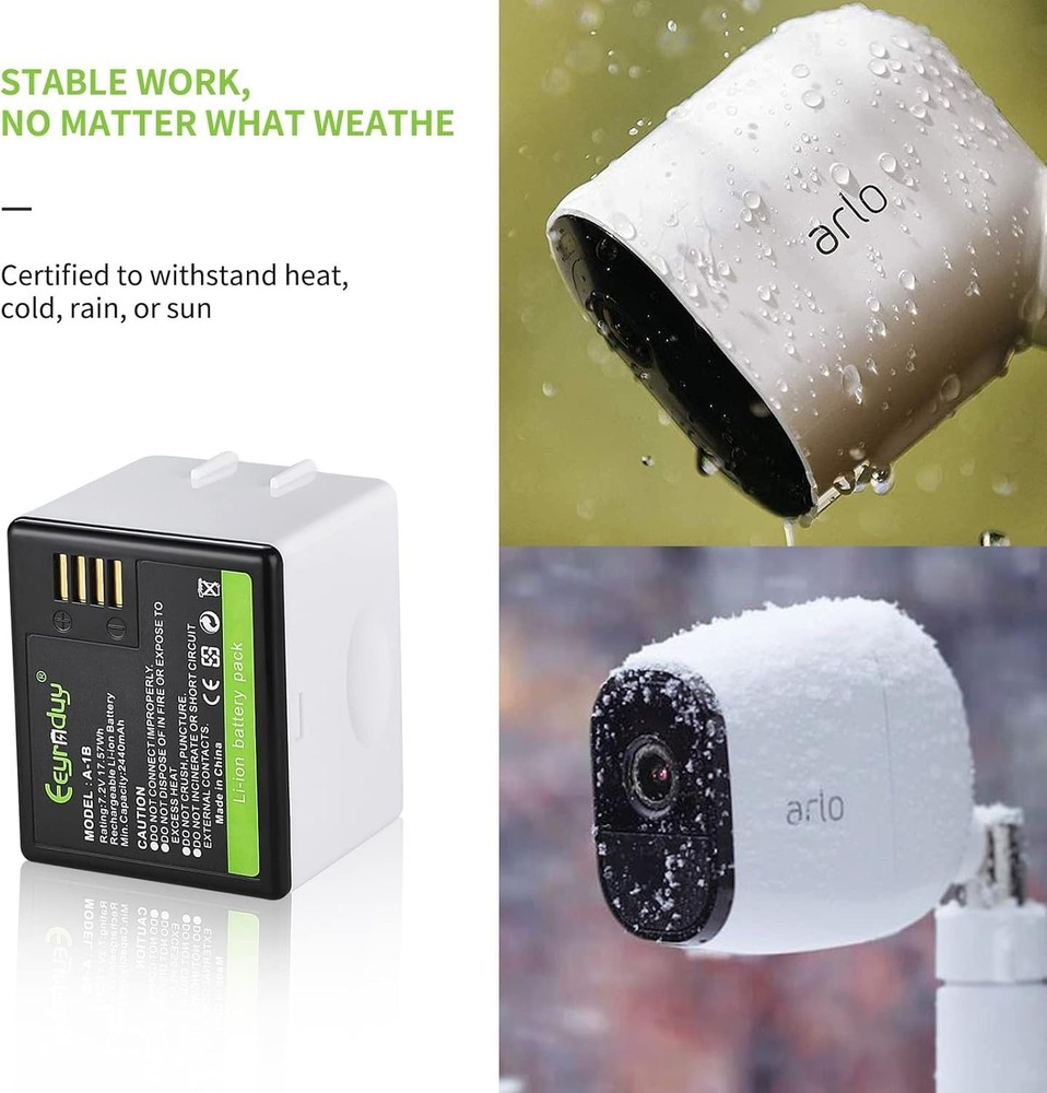 2-Pack A-1B Rechargeable Lithium Battery Replacement for Arlo Pro Cameras