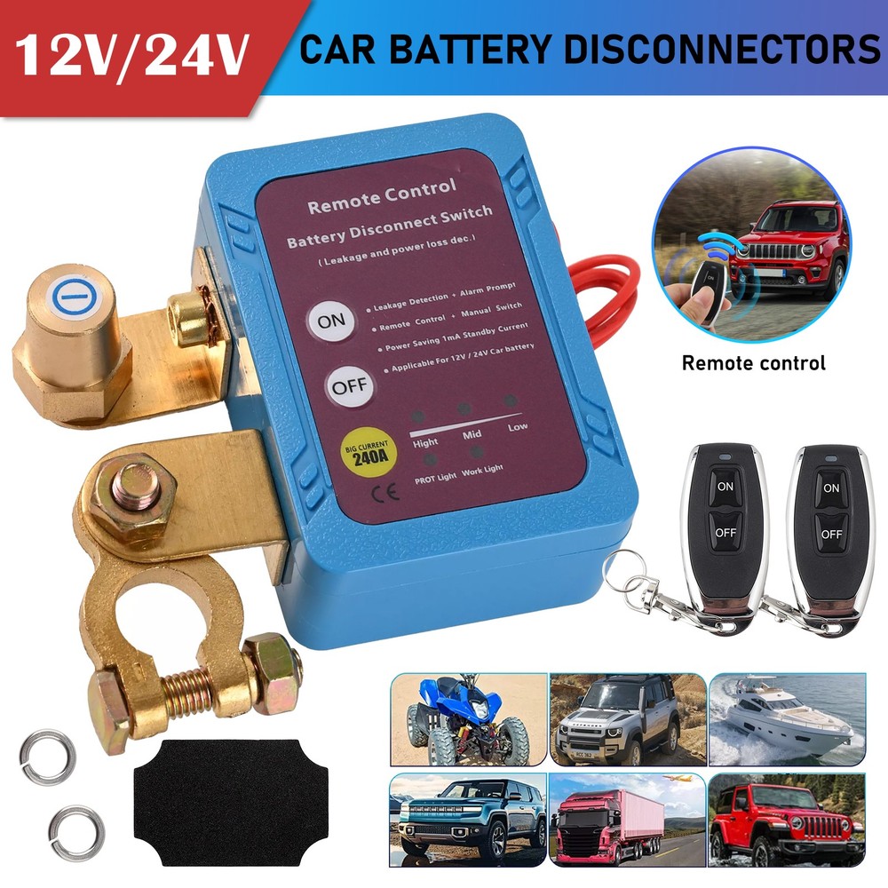 Remote Battery Disconnect Switch Battery Kill Switch 12V 240A for Auto RV ATV US