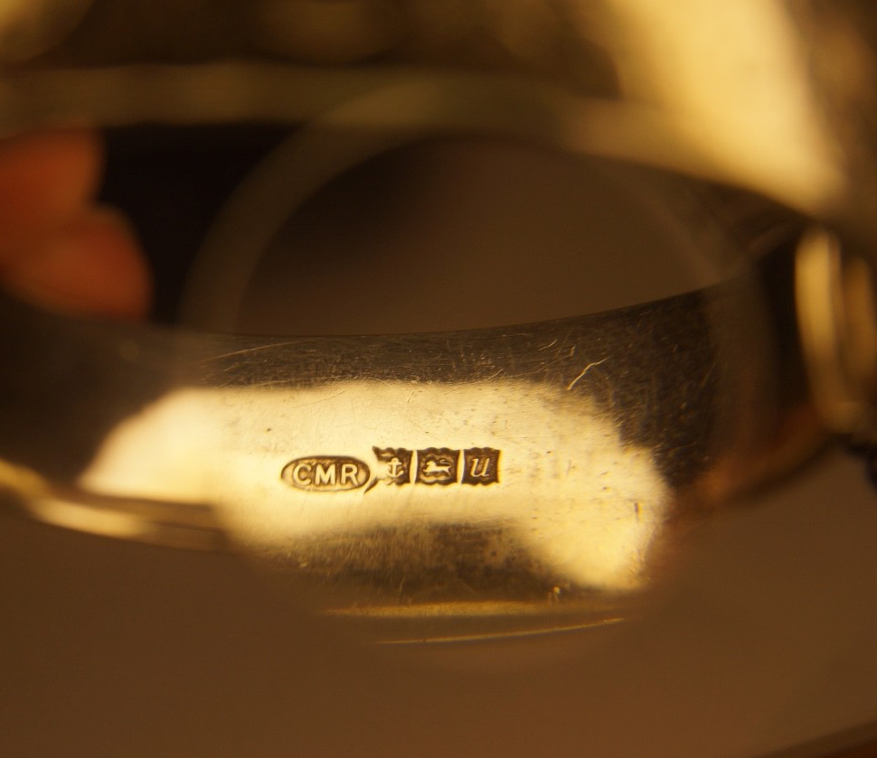 Solid Silver Hinged Ladies Etched Bangle - Birmingham, 1969 - 27.2g