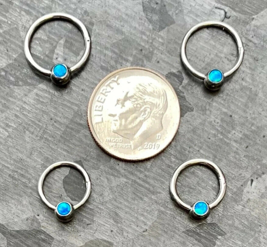 Generic Opal Ball Septum Clicker Hinged Segment Ring Body Jewelry