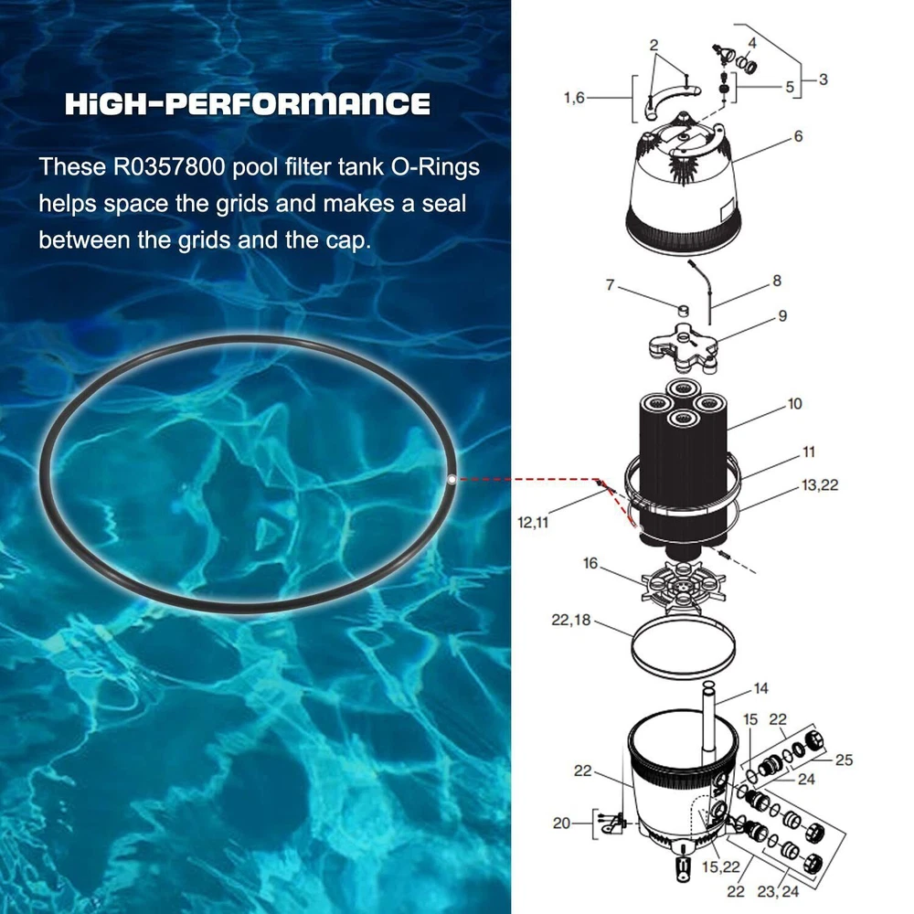 Replace For Zodiac Jandy DEL DEV CL CV Pool Filter Lid Tank O-ring R0357800