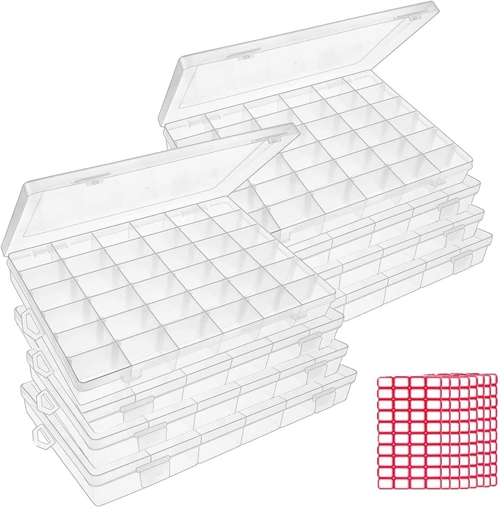 Multi-Purpose Adjustable Storage Boxes - 10.8" x 7" x 1.8" - 8 Packs