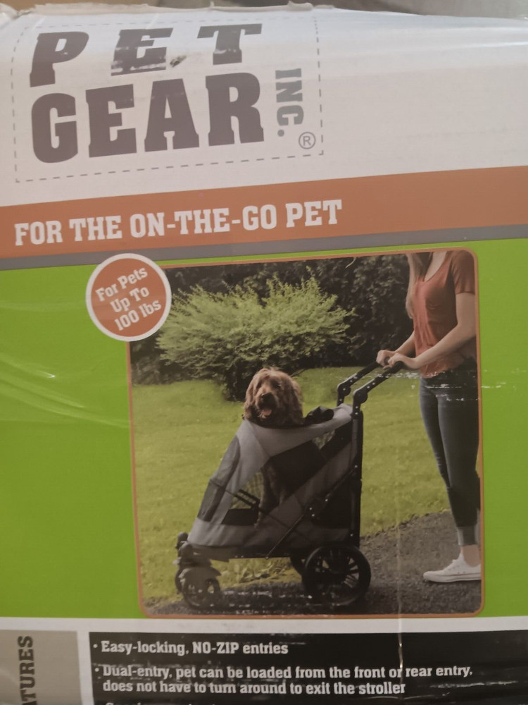 Pet Gear NO-Zip Excursion 4-Wheel Stroller Dual Entry Push Button