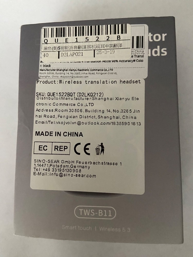 Language Translator Earbuds Two-Way Translator Device Blay