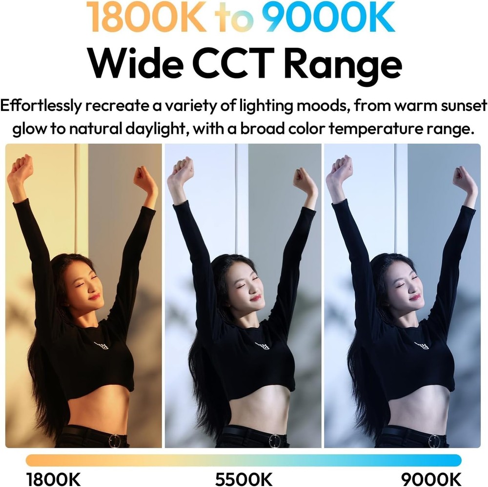 Portable RGB Handheld Light Wand with 20 Dimmable Effects & Diffuser Included