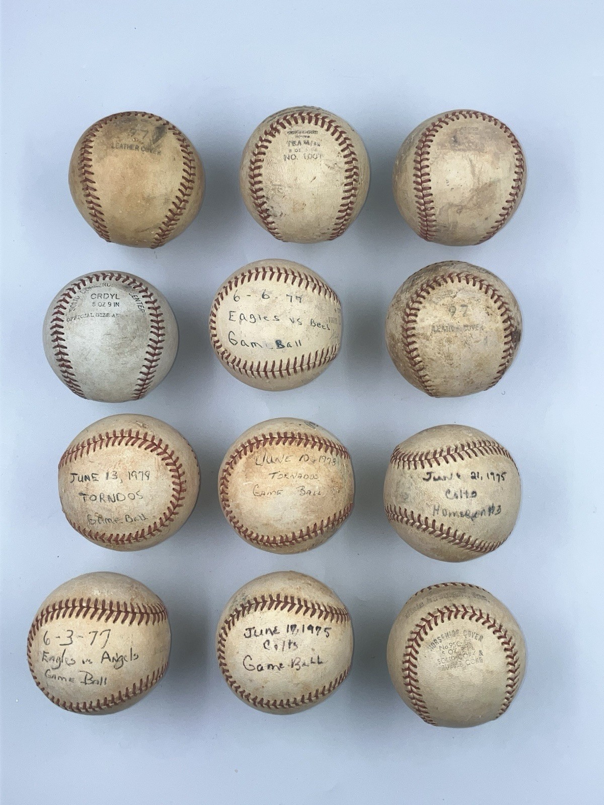 12 Texas Dixie League Baseballs Game Used Official 97 Cotton States Vintage lot