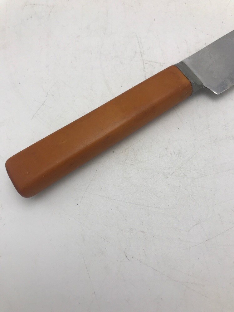 Antique Butterscotch Bakelite Handled Knife SS 11" Tested