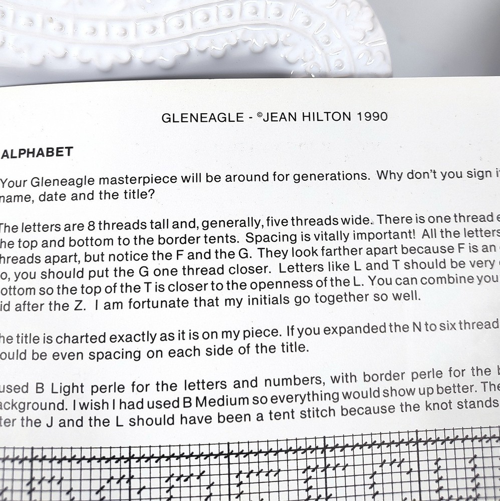 Jean Hilton's GLENEAGLE 1990 Needlepoint Book Pattern Sampler 12 Patch Geometric