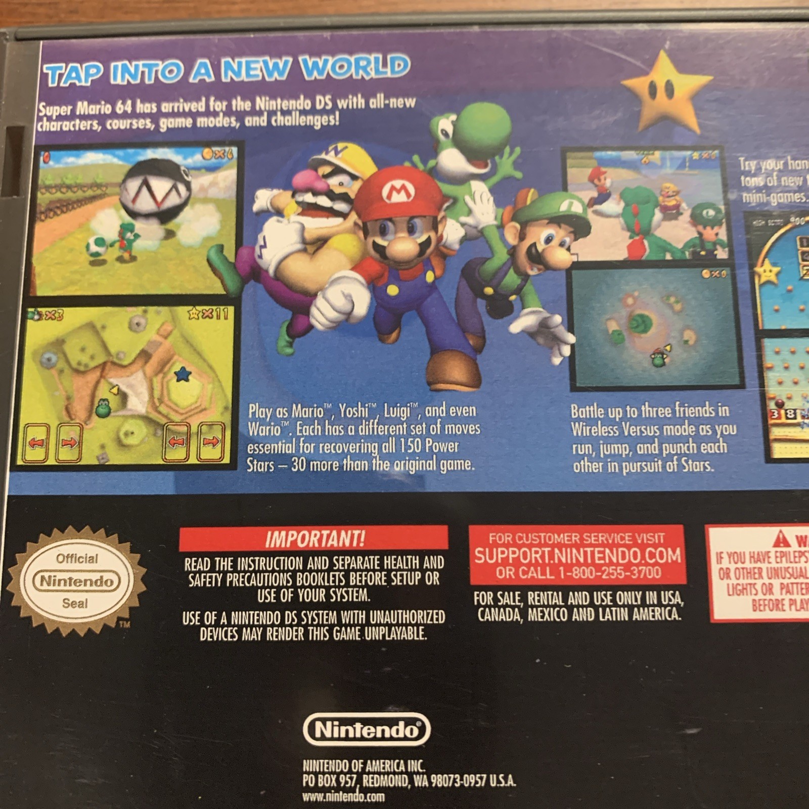 Super Mario 64 DS / Nintendo DS Replacement Case ONLY No Game - For Display Only