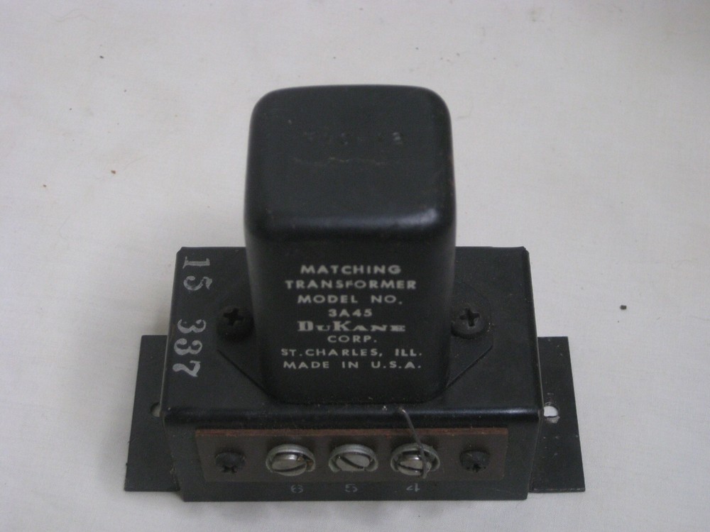 vintage DUKANE MATCHING TRANSFORMER MODEL NO. 3A45