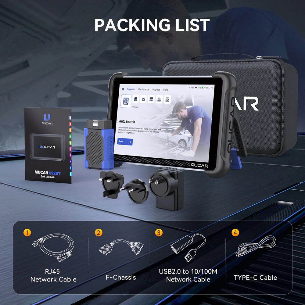 Mucar 892BT AI Full System Car Diagnostic Tool Bidirectional Scanner Free Update