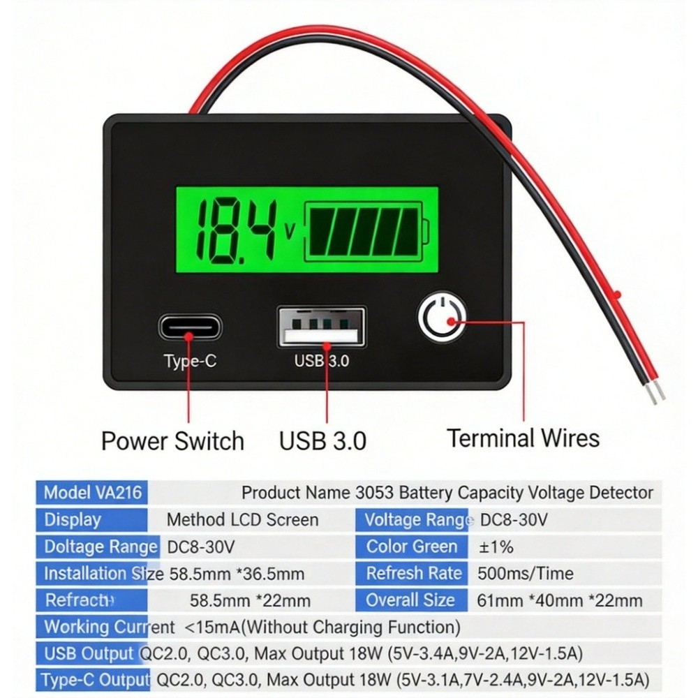 Battery Tester Battery Capacity Fast Detection Battery Capacity Reading