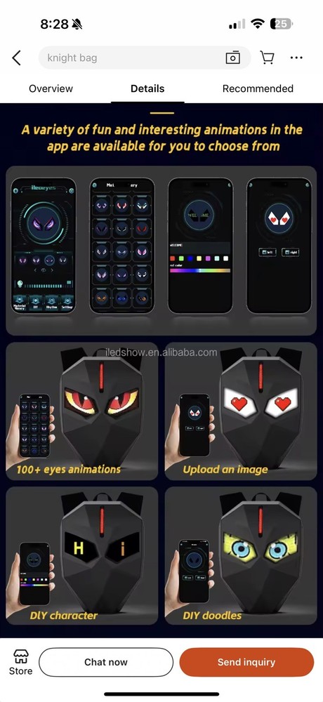 LED programmable hard case backpack
