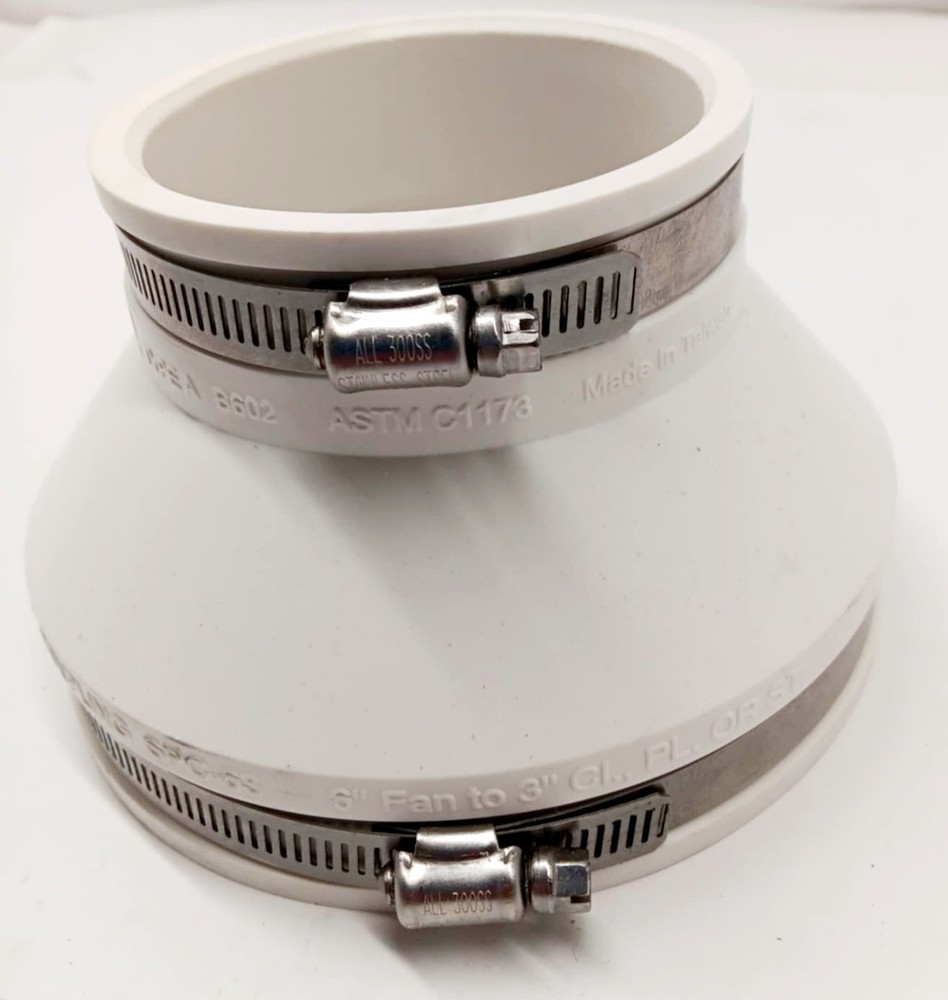 Spruce 6" x 3" Flexible Coupling White Type A B602 QTY: 20
