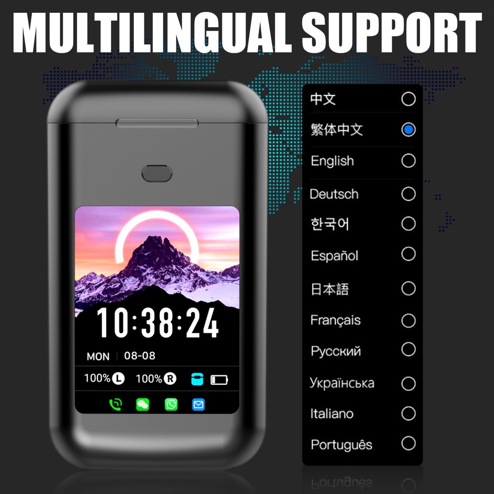 Smart Earbuds with Message Notifications, ANC ENC, Touch Screen & Flashlight New