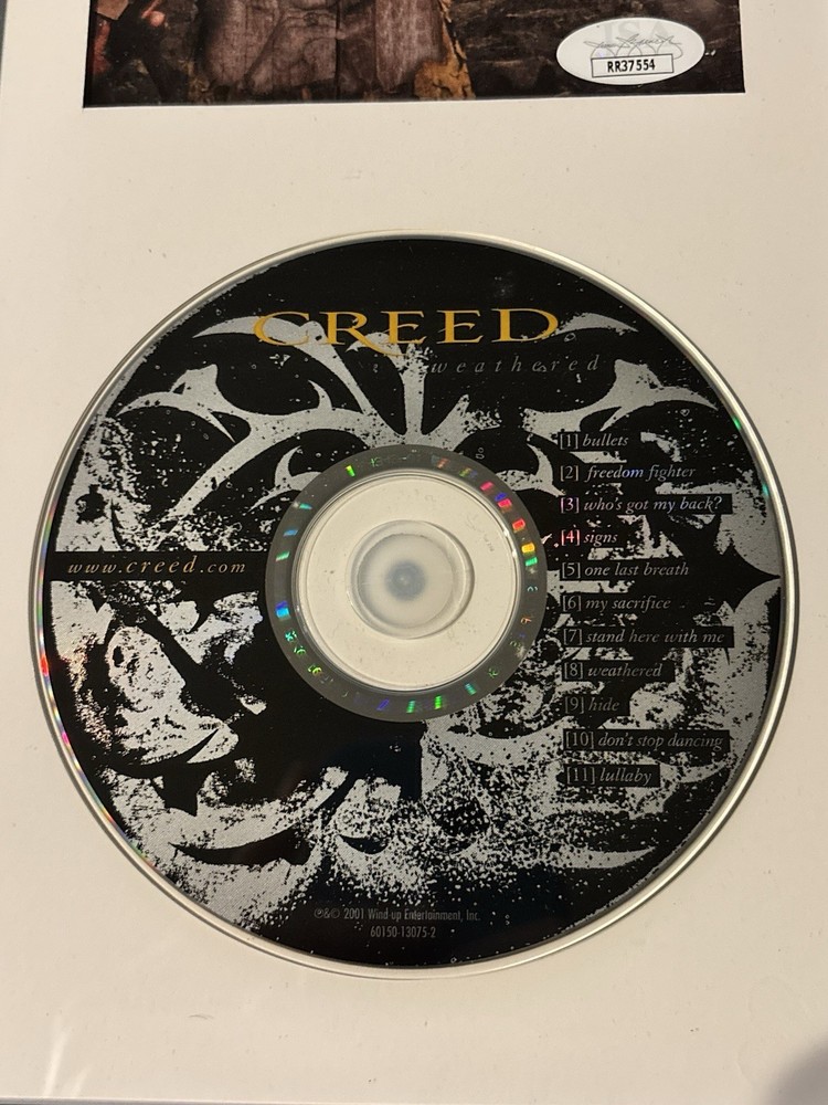 Creed Weathered CD Signed Scott Stapp Autographed JSA Authentic Framed