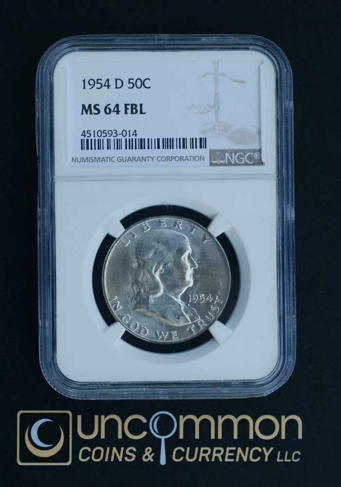 1954D Franklin Half Dollar MS64 FBL - NGC.
