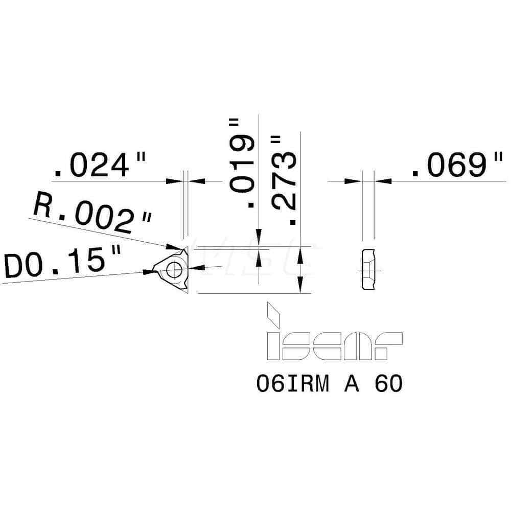 Iscar 06IRMA60 IC228 Carbide Laydown Threading Insert (5920245), 1 Piece