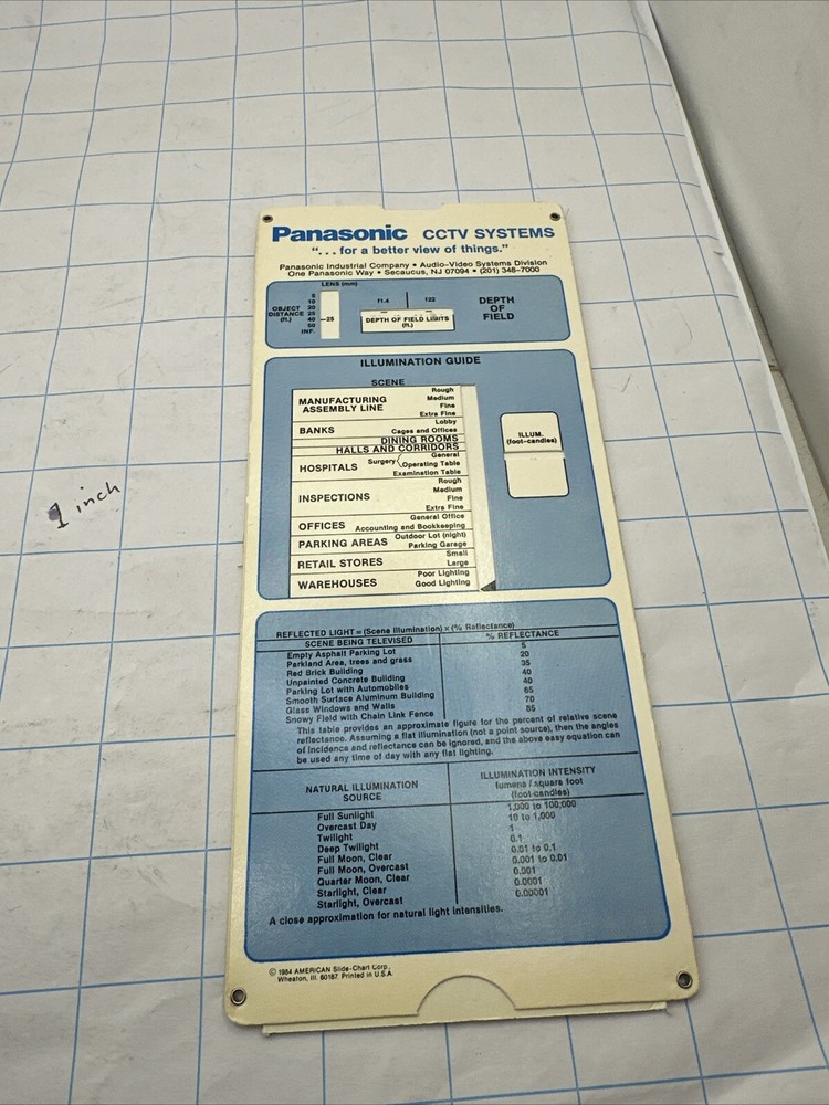cctv systems tv camera/lens selector 1984 Panasonic