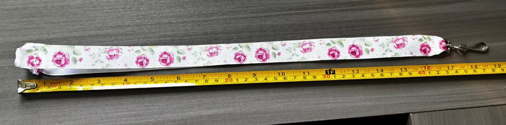 Pink Roses 18” Ribbon Lanyard