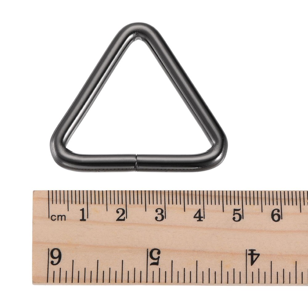 Metal Triangle Buckle 38mm Inner Width Dark Grey 6pcs