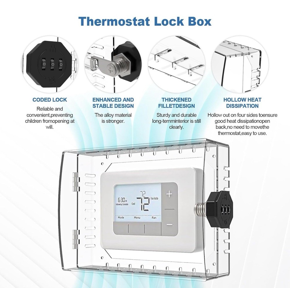 2 Pack Large Thermostat Guard /Lock Box W/Changeable Combination