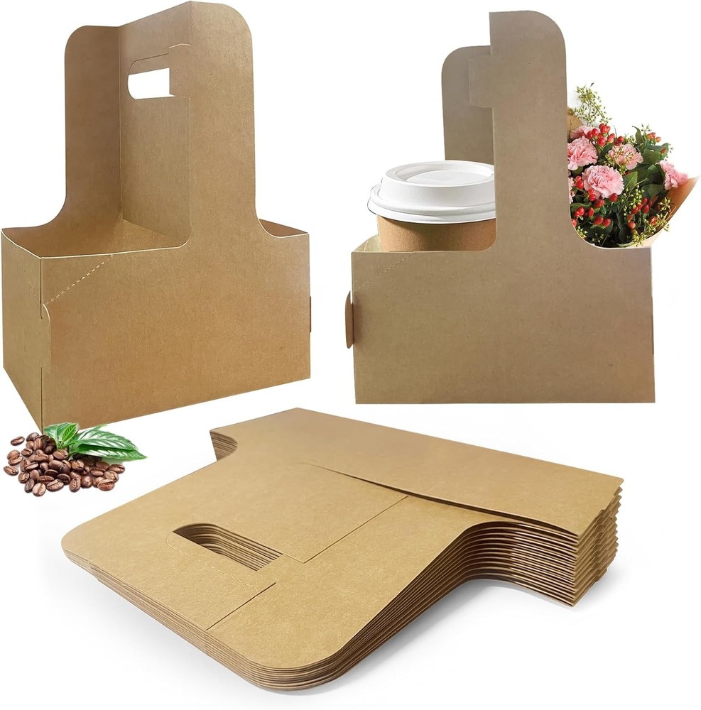 Coffee Drink Carrier with Handle, Assemblable Drink Holder with Handle,