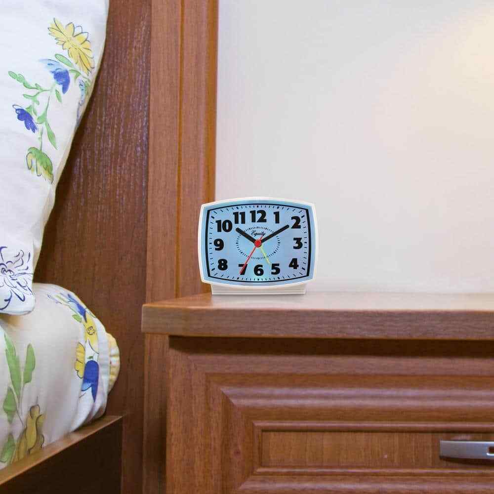 Equity by La Crosse 33100 Electric Silent Analog Alarm Clock - White