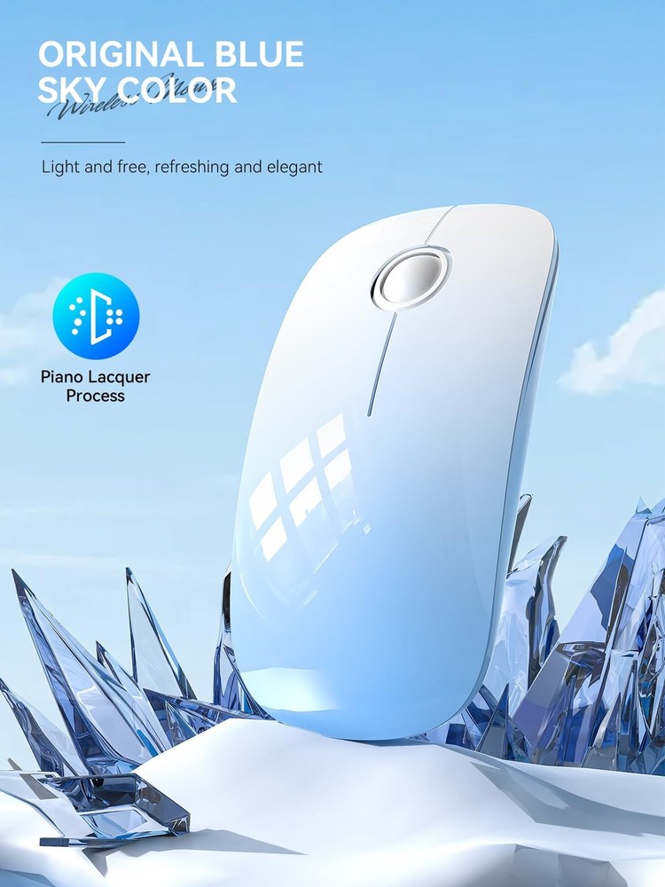 Bluetooth Wireless Mouse - (BT5.1+USB) Dual Connectivity, Quiet Click, Low Po...
