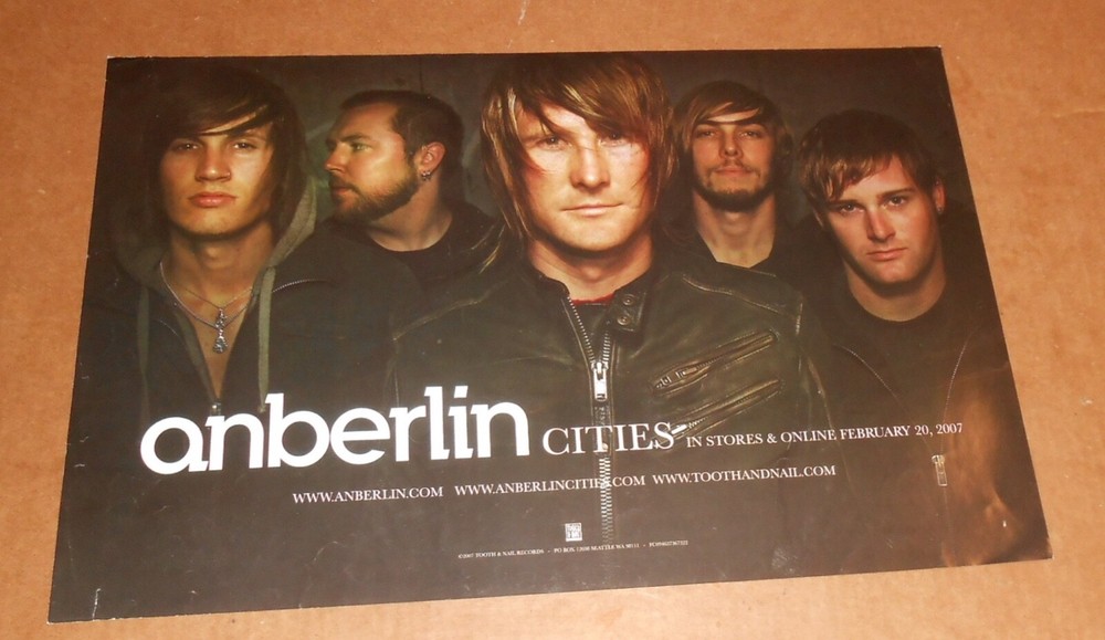 Anberlin Cities Poster 2-Sided Promo 2017 Original 12x18
