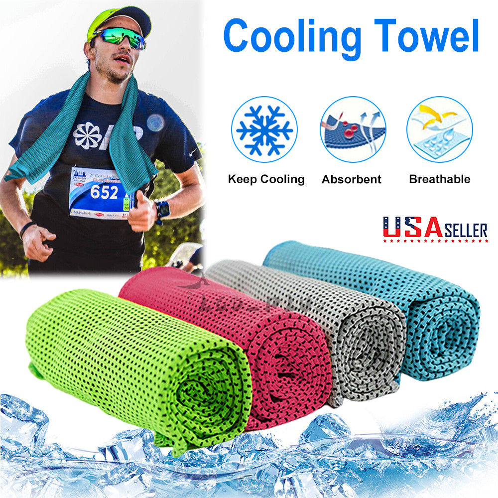 1-4PCS Cooling Towel  For Neck and Face Cool Ice Sport Workout Yoga Sweat Towels