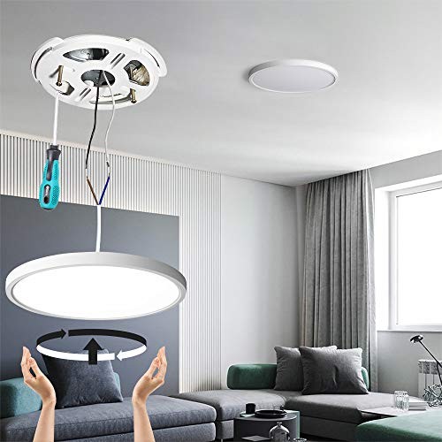 White LED Flush Mount Ceiling Light Fixture - 12" Flush Mount - 2 Pack