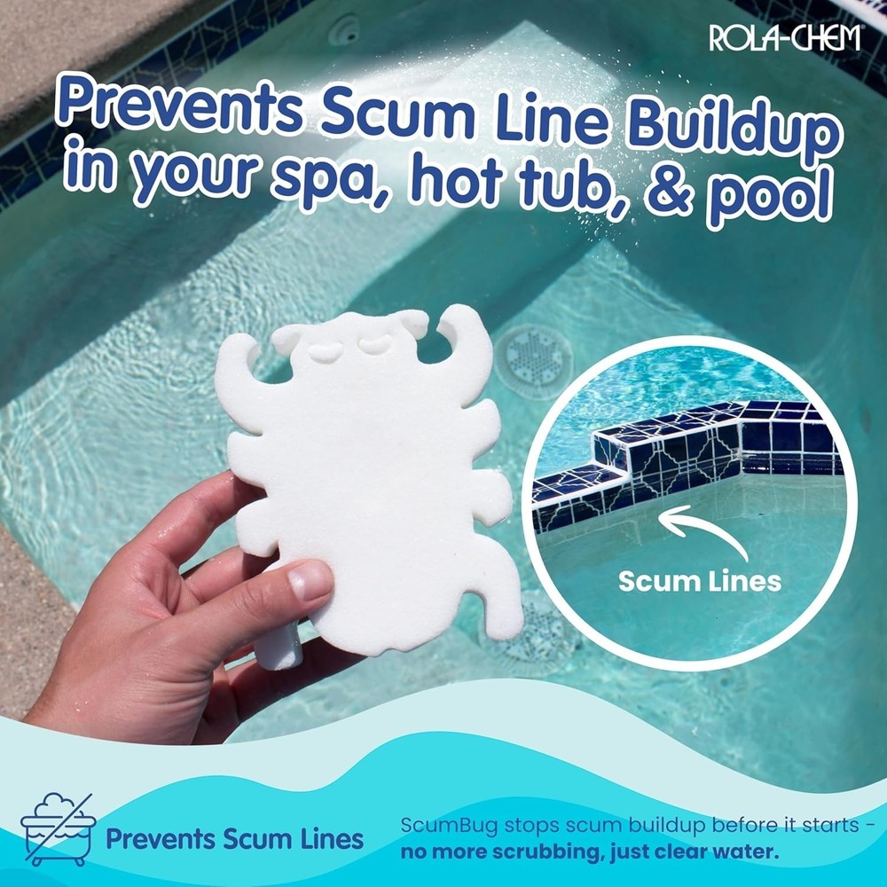 2 Pack Scumbug Spa & Pool Scum Absorber - Lasting Durability & Reusability