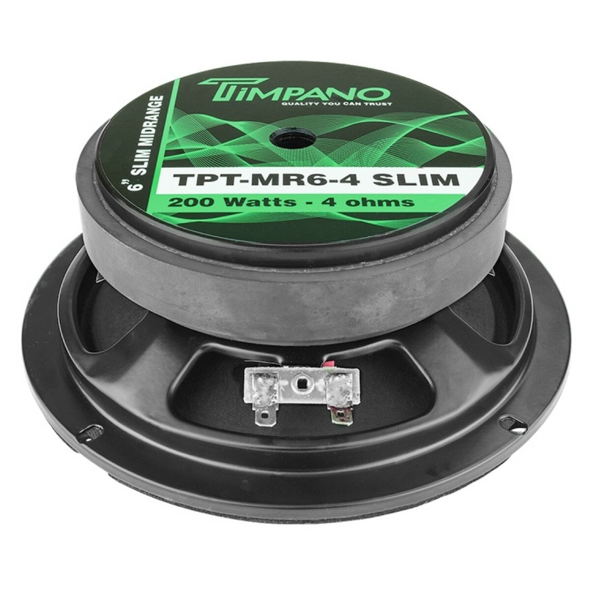 4x Timpano 6.5" Car Midrange Speakers TPT-MR6-4 SLIM + 4x TPT-ST2 Chrome Tweeter