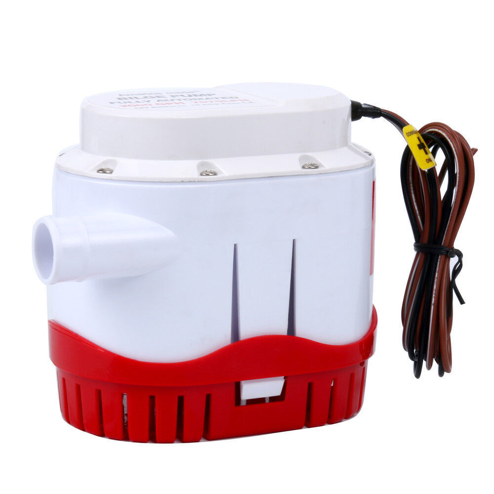 12V 2000GPH Boat Bilge Water Pump Built-In Float Switch Automatic Submersible