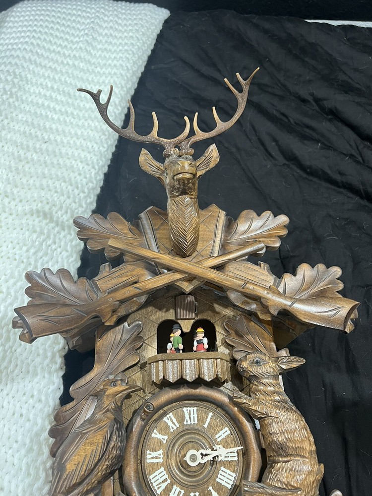 Vintage German Wood Cuckoo Clock And Working