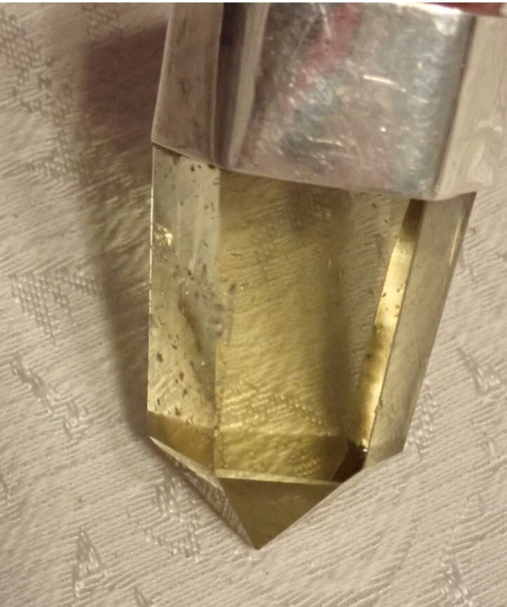 lemon Crystal Point Pendant in sterling