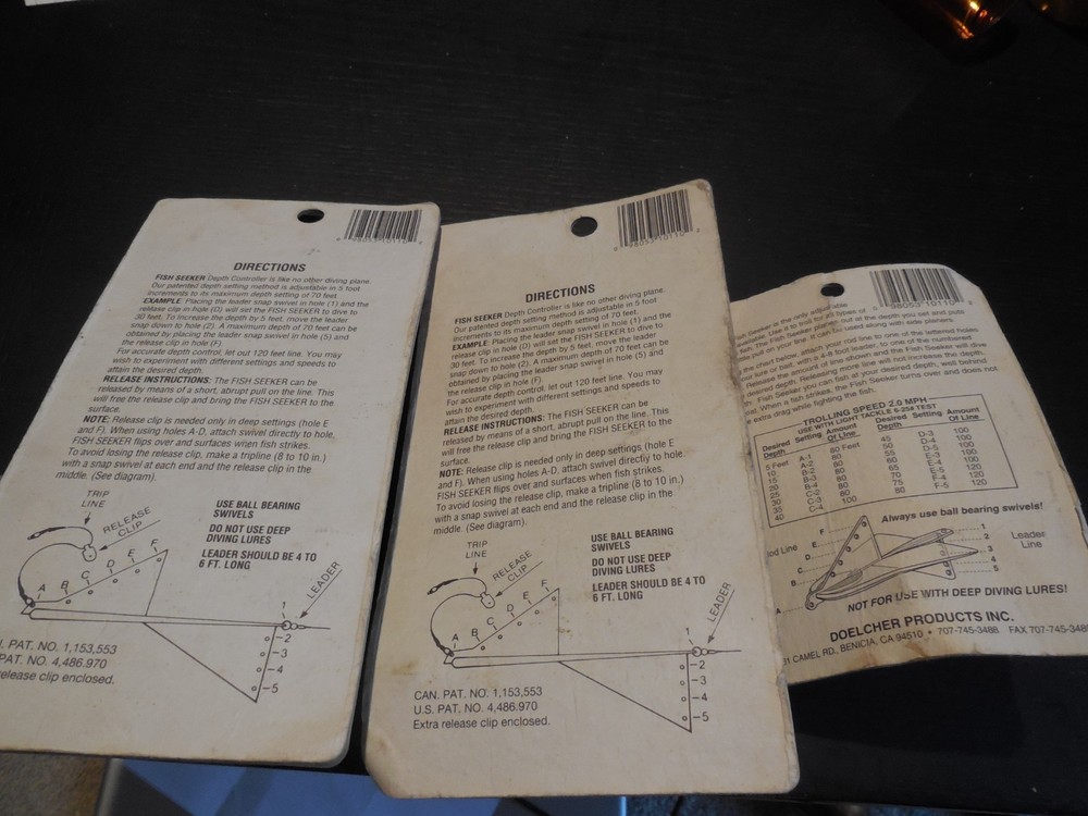 3 DOELCHER FISH SEEKER TROLLING DOWN PLANER