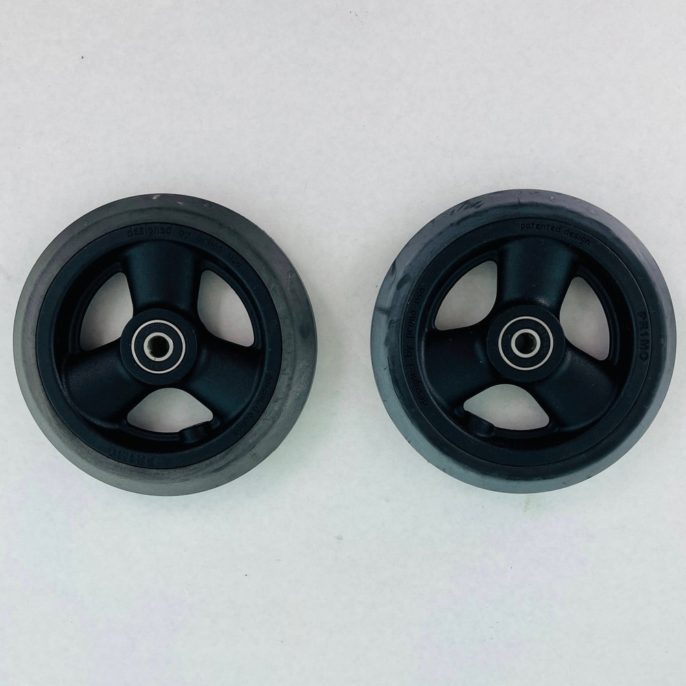 Primo Pr1mo Front Caster Wheel Pair For Wheelchair Solid Black 1" Width