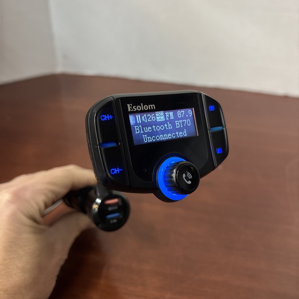Esolom DC Bluetooth FM Transmitter Wireless Radio Adapter.