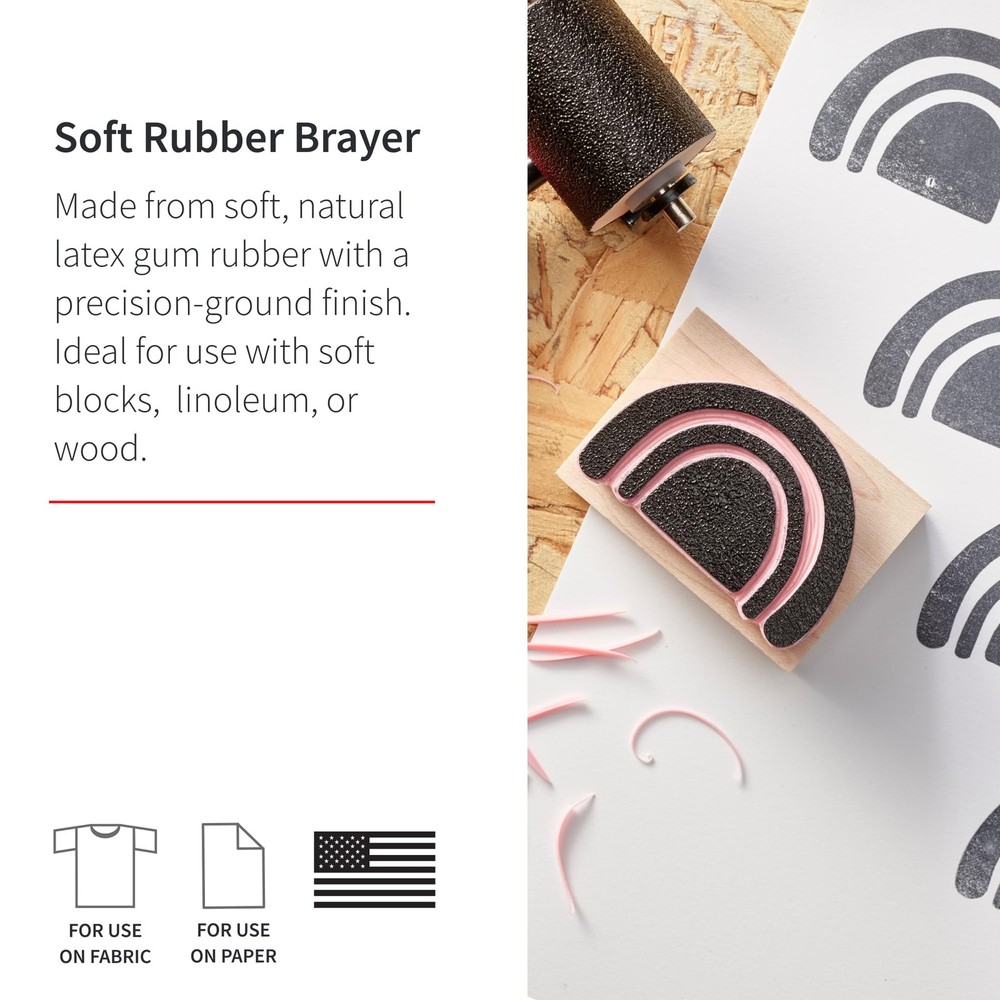 Speedball Soft Rubber Brayer, 3-Inch - Printmaking Roller Tool Kitchen