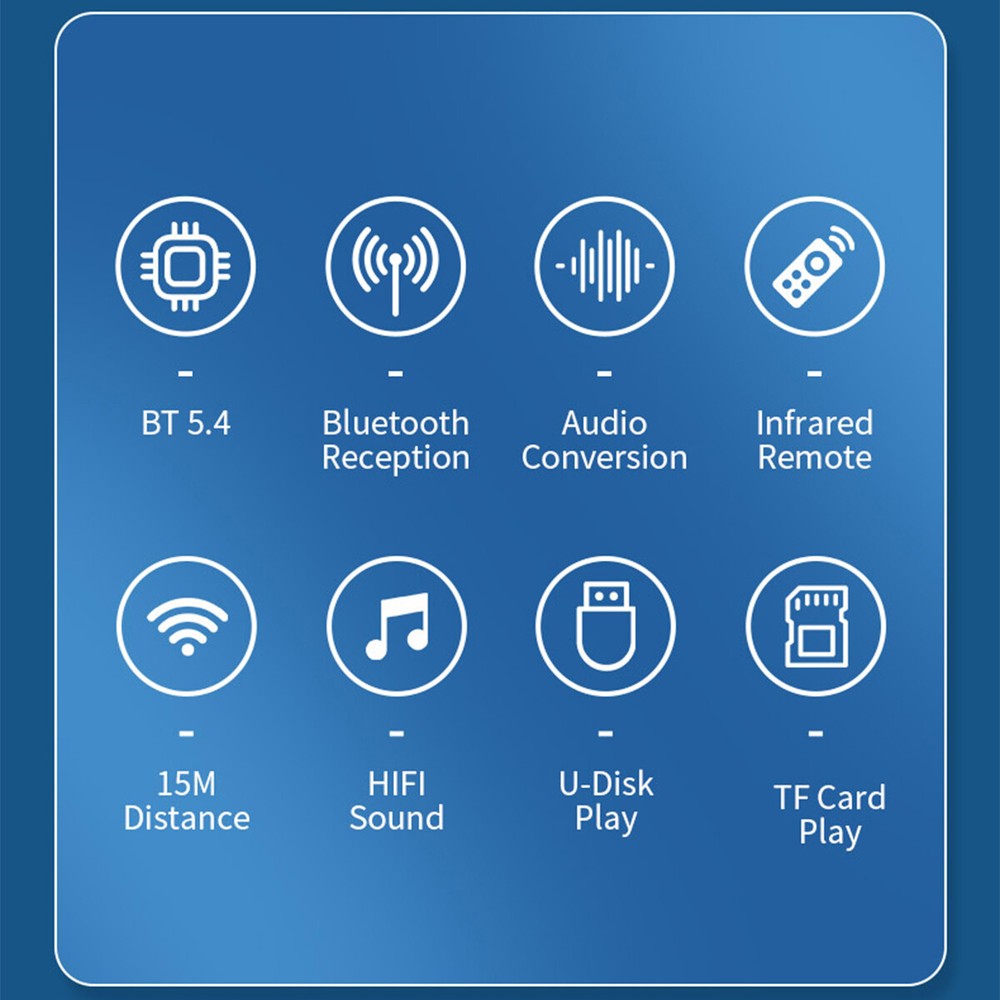Bluetooth 5.4 Audio Receiver Transmitter FM USB 3.5MM AUX RCA Stereo HIFIAdapter