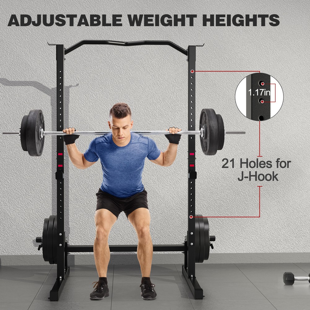 Olympic Weight Bench Pres with Squat Rack Adjustable Workout Bench with Rack