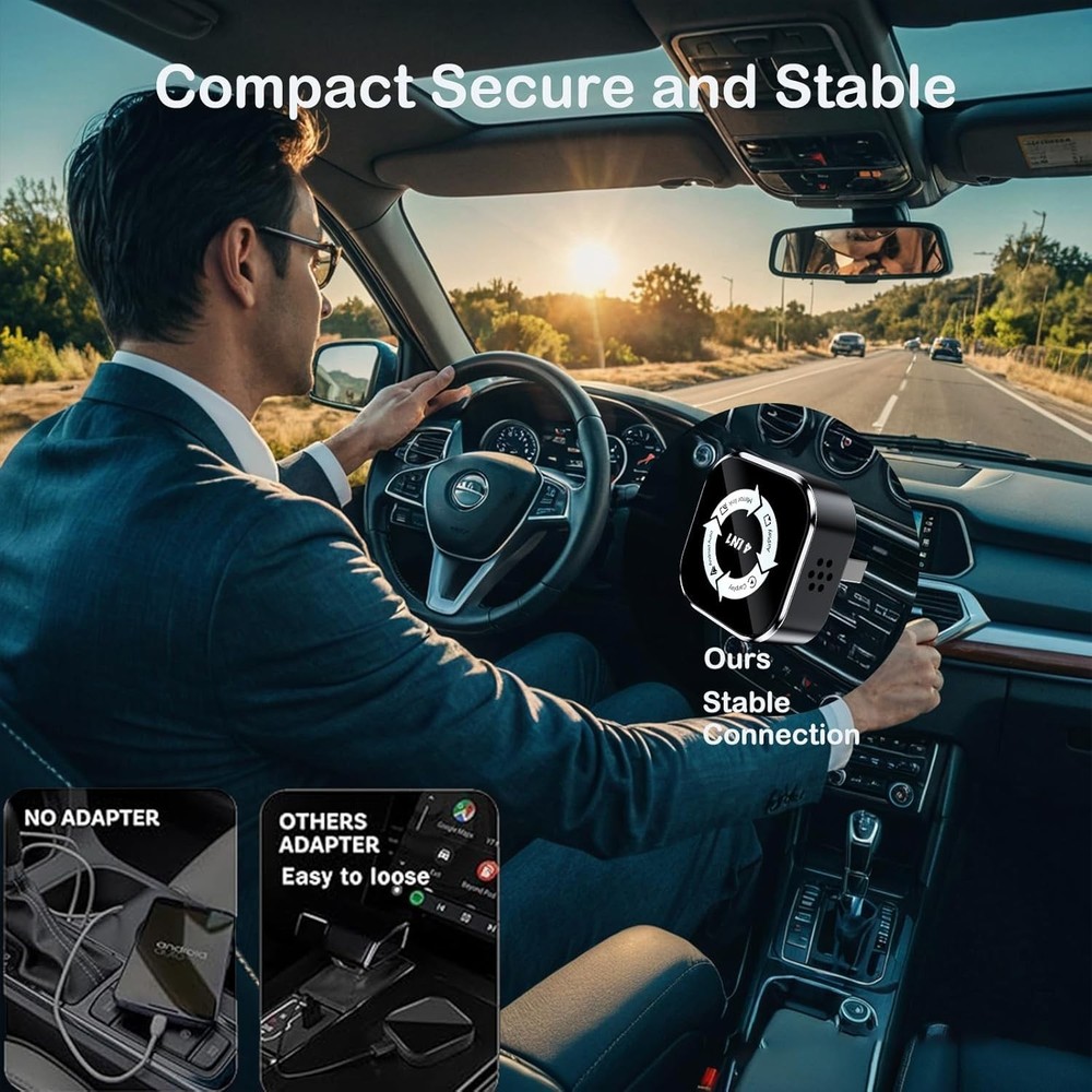 2026 Plug & Play Wireless CarPlay/Android Auto Adapter - Airplay Mirror Link