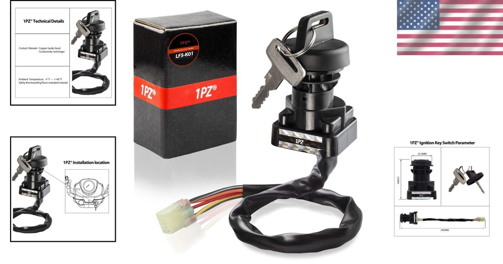 Durable Suzuki OEM Ignition Key Switch for King Quad 400-750 / Eiger 400 Models